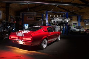 1967 Shelby GT500CR candy red with white stripes built by Classic Recreations