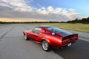 1967 Shelby facing towards the sunset