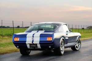 1965 Shelby GT350CR blue with white stripes built by Classic Recreations