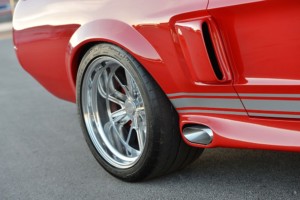 1967 Shelby GT500CR red with silver stripes built by Classic Recreations scoops and side exhaust
