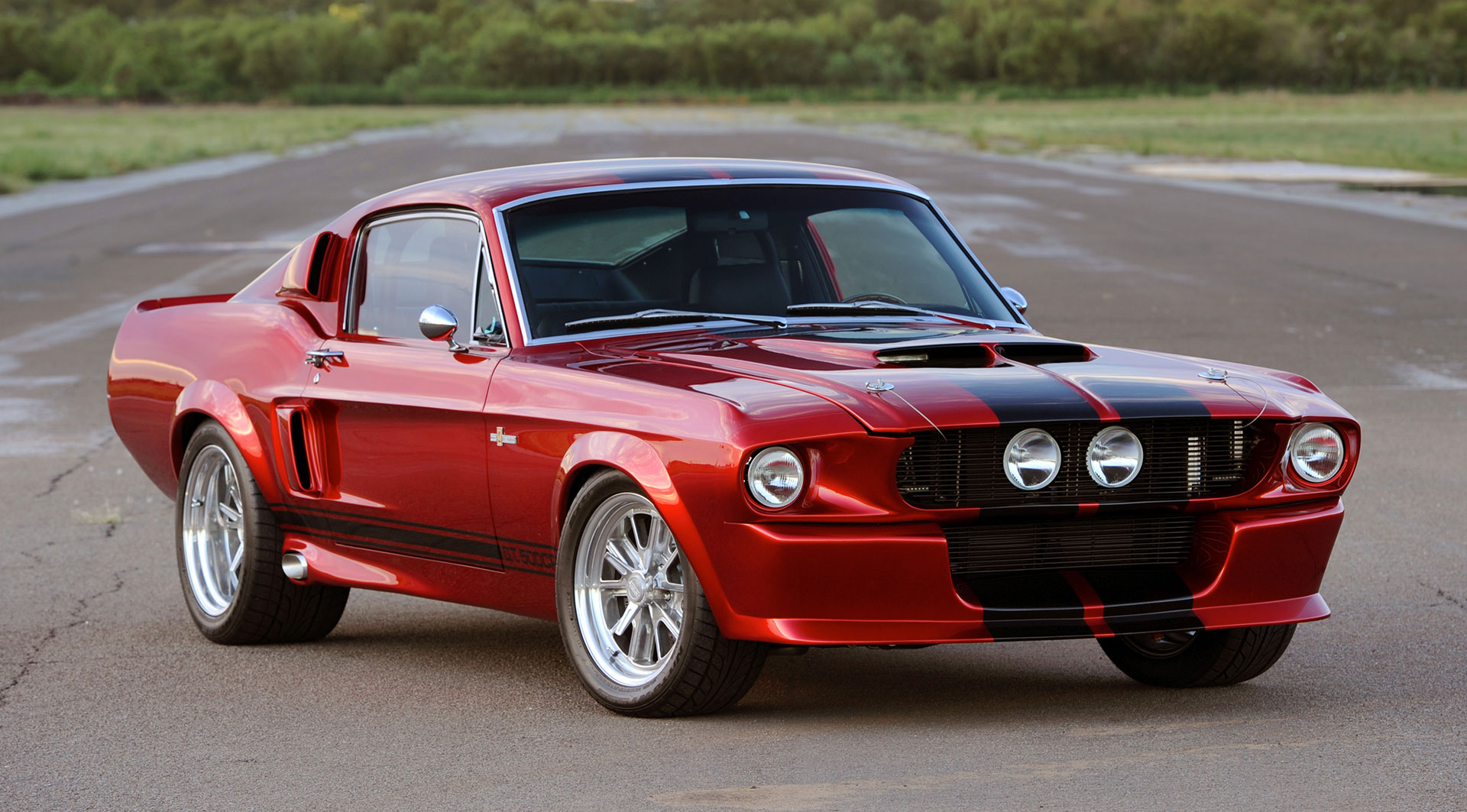 1967 Shelby GT500CR candy red with black stripes built by Classic Recreations