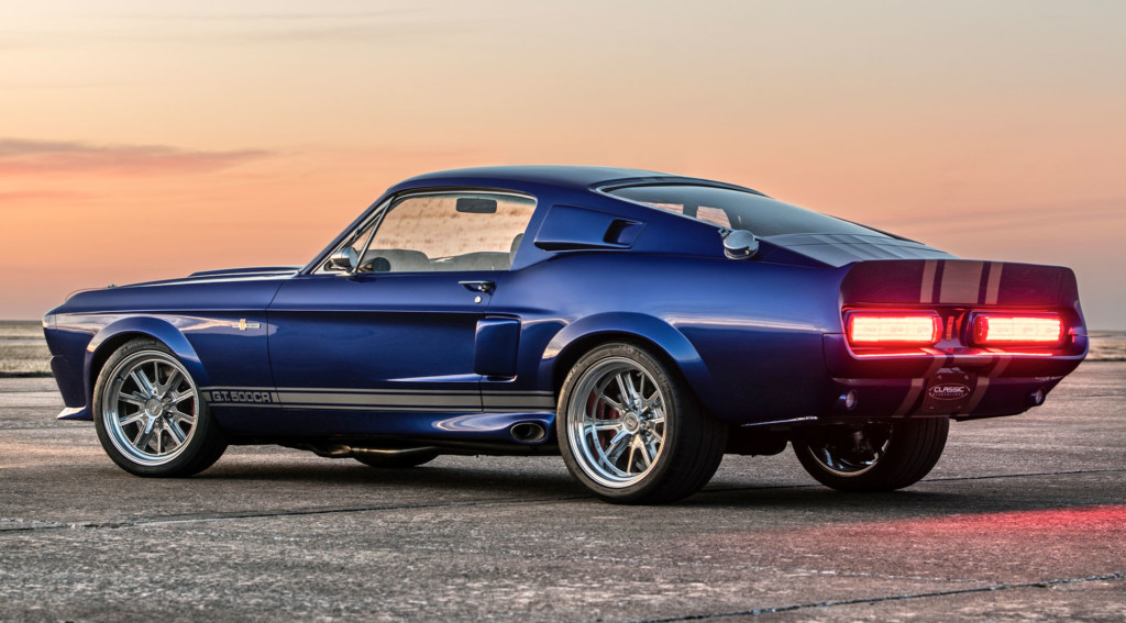 1967 Shelby GT500CR blue with silver stripes built by Classic Recreations