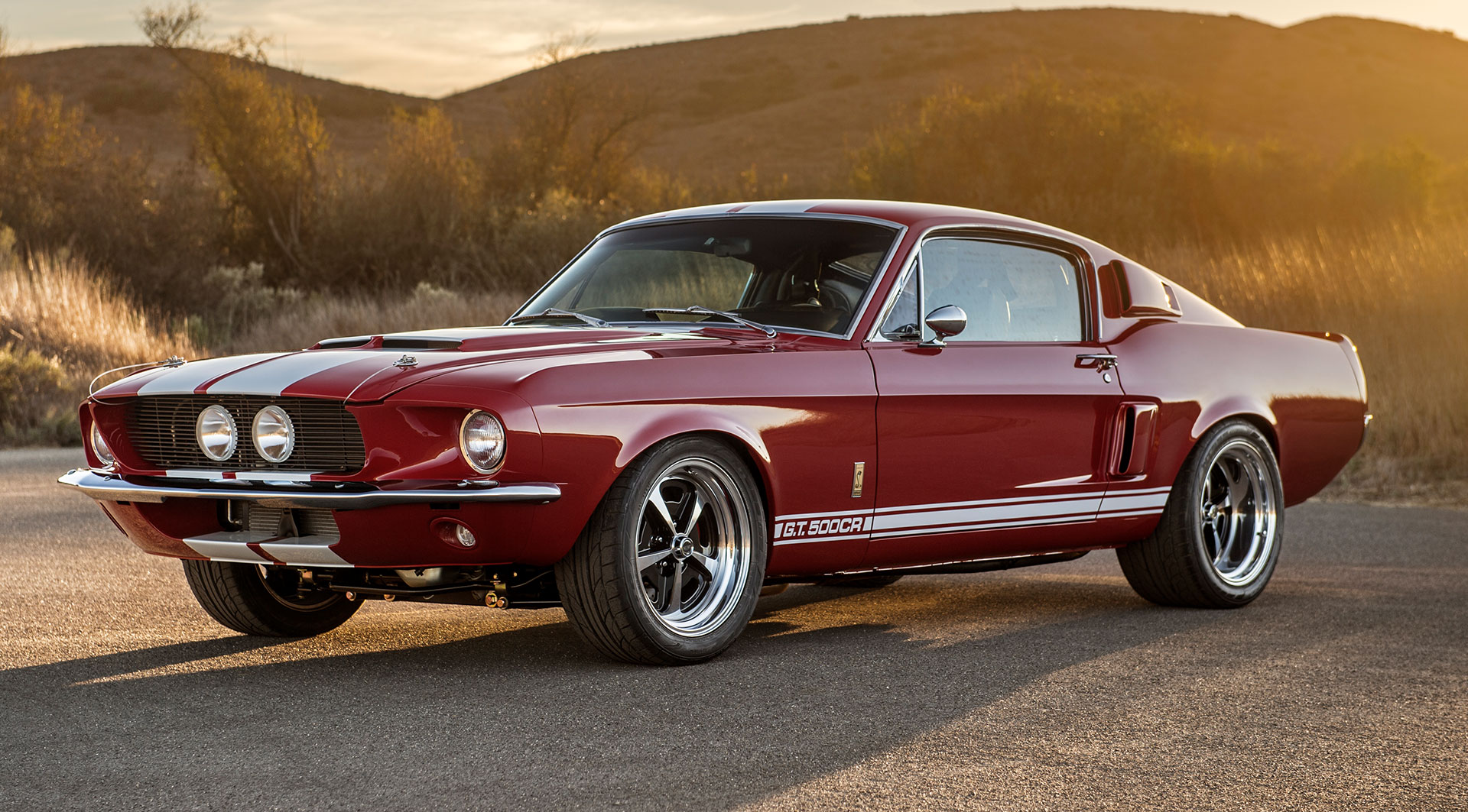 1967 Shelby GT500CR Classic red with black stripes built by Classic Recreations