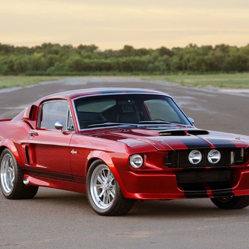 1967 Shelby GT500CR candy red with black stripes built by Classic Recreations