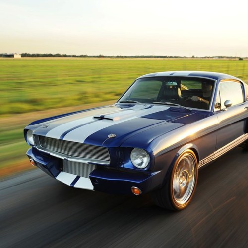 1965 Shelby GT350CR blue with white stripes built by Classic Recreations