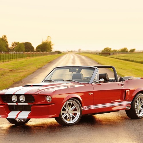 1967 Shelby GT500CR convertible red with white stripes built by Classic Recreations