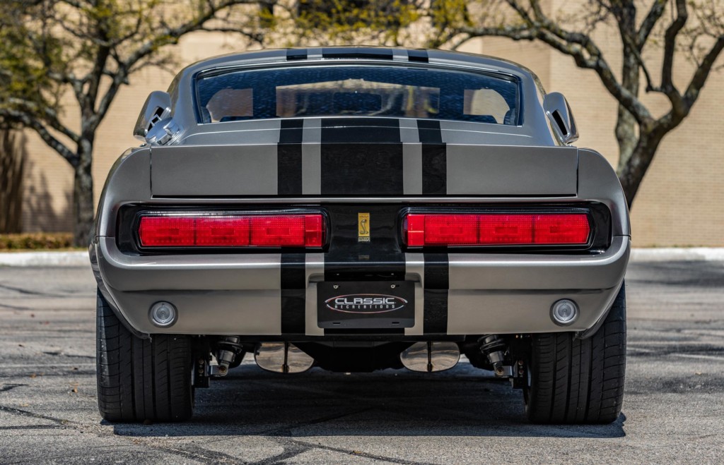 1967 Shelby GT500CR 545 Lamborghini Titanium with black stripes built by Classic Recreations rear view