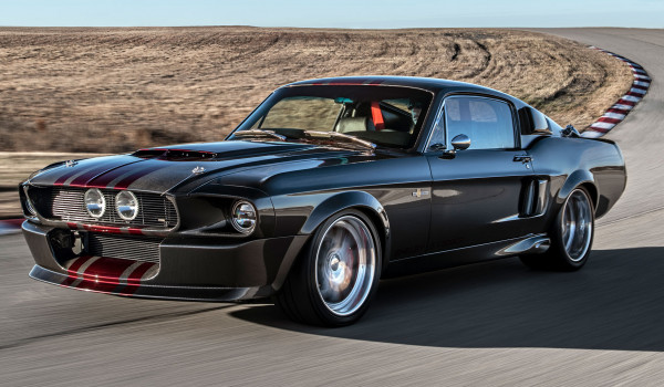Carbon Fiber 1967 Shelby GT500CR driving on the track
